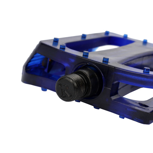 Педаль для BMX MIXIEER MX-P641, прозрачный пластик, ось 2s, стальные подшипники, рефлектор., 112х115мм, 9/16, 1 пара. BLUE /уп 50/