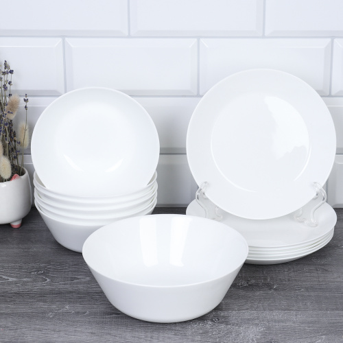 Столовый набор 13 предметов Евро белый  FLMLQP13 75675 (WHITE) (уп 4)