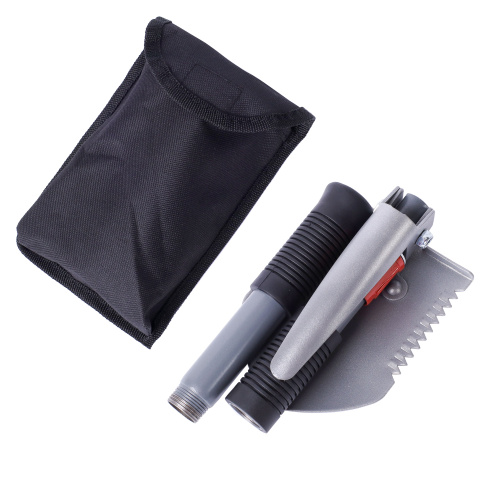 Лопата складная саперная ИРЕМЕЛЬ СПУТНИК-04 тол.1.5мм, дл.40см, лезвие 13x9.3см, термообр. углерод. сталь, 42-46°HRC, алюм. ручка, чехол/736827/уп30