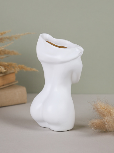 Статуэтка кашпо Бюст 14 см / DG-005 /уп 108/белая