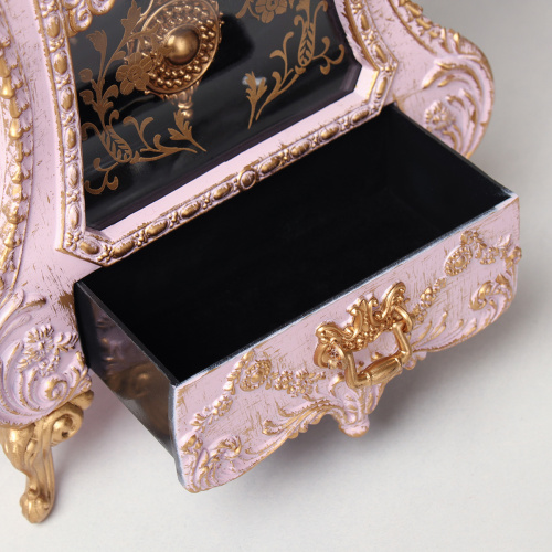 Часы настольные 28 см розовые / 63317H /уп 18/ музыкальные