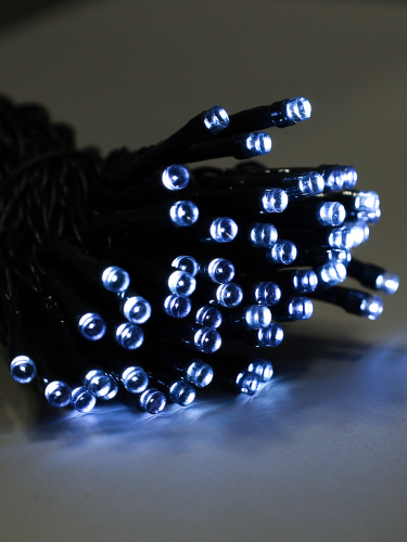 Гирлянда с питанием от солнечных элементов 10 м 100 лампочек 6 режимов / DPM-5801 /уп 100/ белый свет