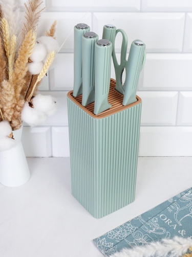 Набор кухонных ножей на подставке 7 предметов / YX-171 /уп 20/