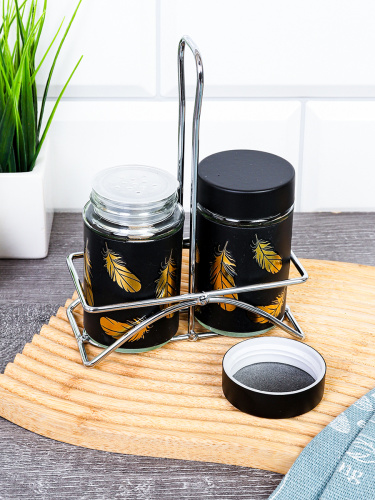 Набор для специй 2 предмета на подставке / SRB-881 / уп 72