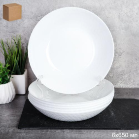 Набор суповых тарелок6 штук 650 мл 203 мм белая широкая / ZSSP80 (WHITE) /уп 8