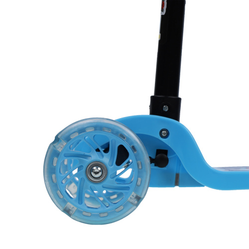 Самокат трехколесный облегчённый для детей от 3-х лет Yeenot GT105-3, нагрузка до 25кг, вес 1,2кг, светящиеся колёса 110мм, цвет синий Слоник БК/уп13