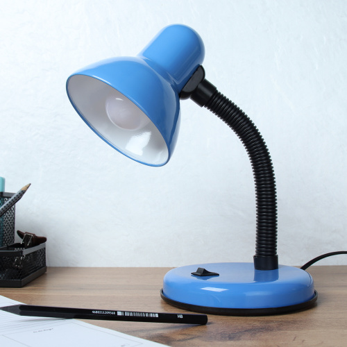 Светильник настольный 28 см синий / 203B-6 / Ex27 /уп 45/