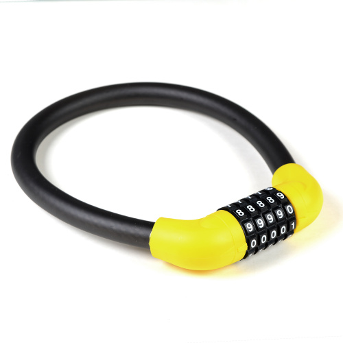 Замок тросовый кодовый R-LOCK BIG03, 5 разрядов, 570мм, стальной трос антивзлом. плетение, вес 370 гр, жёлтый. /уп 100