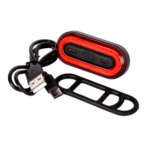 Фонарь задний COMIRON "TAILGUARD" корпус: алюминий, свет: 30COB, 400mAh, 6 режимов, Type-C, функция памяти, вес 33гр /уп100/