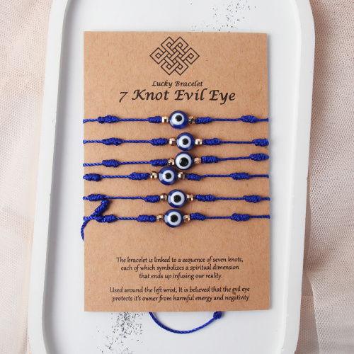 Браслет-оберег нить Глазок набор 6 штук / ZJ6972 /уп 50/