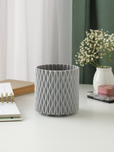 Органайзер подставка 12 см серый / K-012 /уп 96/вращающийся