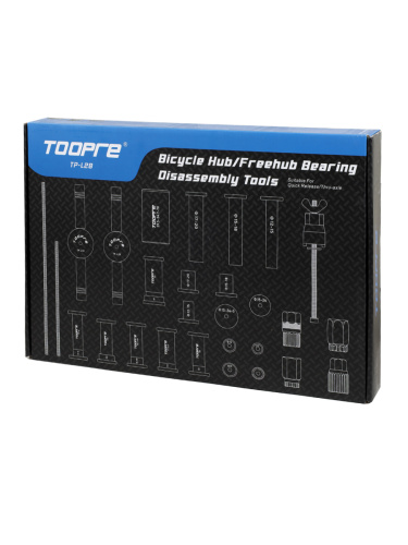 Профессиональный комплект инструмента TOOPRE TP-L28 для запрессовки и выпрессовки подшипников кареток и втулок, алюминий 7075. /уп 10/