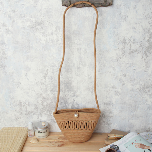 Сумка плетеная 21x15x9 / DW-10 /уп 100/коричневая