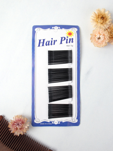 Невидимки для волос 45 мм набор 60 штук / NSAF-15/уп 200/черные