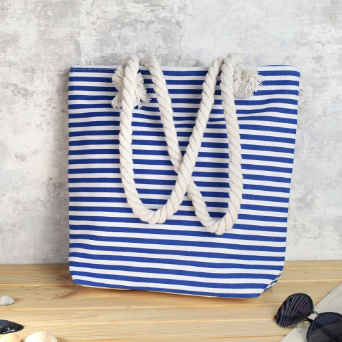 Сумка пляжная на молнии 34x32x9 см / JN002/2 /уп 1/60/синяя