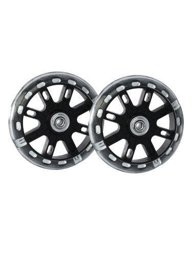 Комплект опорных колес без кронштейна, подшипник, светящиеся колеса Черный 2шт/ HF-042-B / уп 50