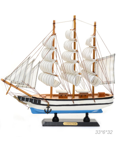 Макет парусного корабля 33х6х32 см / 5009G /уп 18/