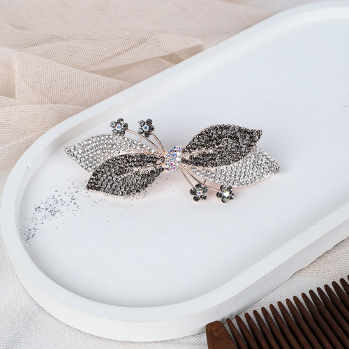 Заколка-автомат Бант золото/стразы / N3258-10 /уп 12/