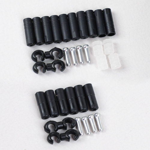 Комплект оплетки и тросов велосипеда. Переключение+тормоза. 2 Оплетки/4 троса/наконечники/зажимы. TOOPRE BSCS-02. черный /уп 50/