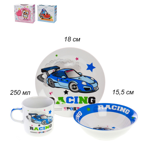 Набор посуды 3 предмета Машинка / C660# /уп 12/