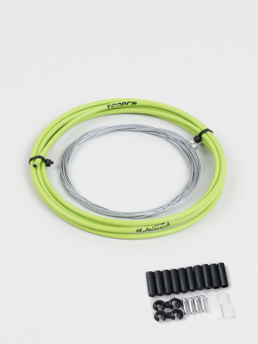 Комплект оплетки и тросов велосипеда на переключение. 1 Оплетка/2 троса/наконечники/зажимы. TOOPRE SCS-001. желтый /уп 100/