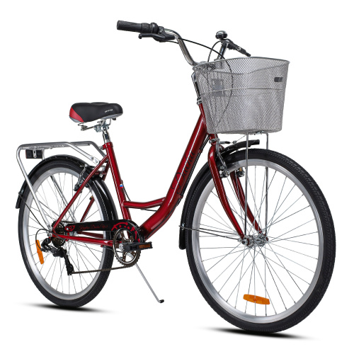 Велосипед городской 26" рама 17" 7sp KRYPTON DACHA W красный кристалл ЦВК