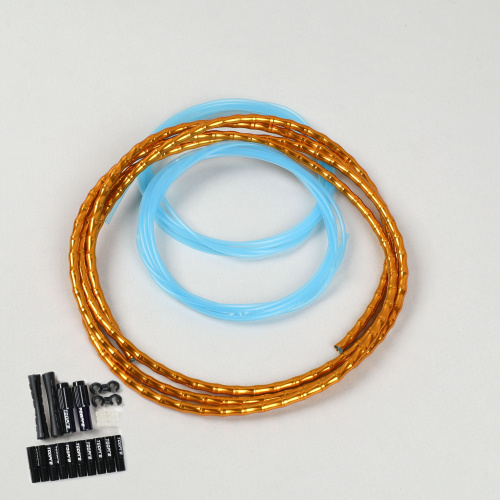 Комплект рубашка и направляющие велосипеда с технологией Fish Bons повышенной прочности. Рубашка/2 направляющие/наконечники/зажимы. TOOPRE. Золото