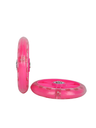 Комплект опорных колес без кронштейна, подшипник, светящиеся колеса Розовый 2шт/ HF-042-PI / уп 50