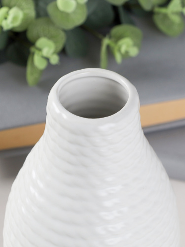 Ваза 21 см / 229W /уп 36/белая
