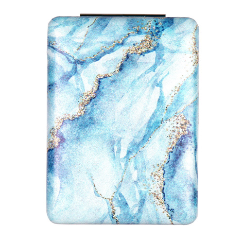 Зеркало карманное 6х8,5 см / GT354 /уп 50/300/ кожзам, стразы микс