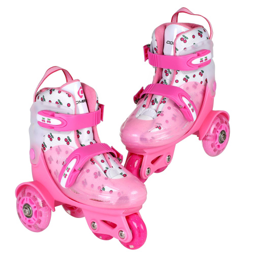 Роликовые коньки COMIRON / Nan03- S  /уп 5/ (30-33) розовые