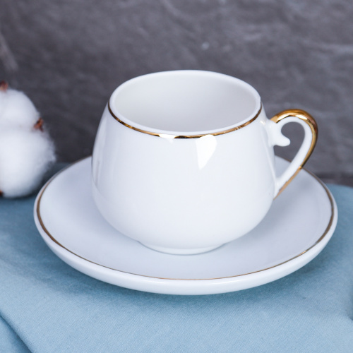 Кофейный набор 12 предметов 100 мл Белый / CF/12-FY196004 (уп 12) Золото