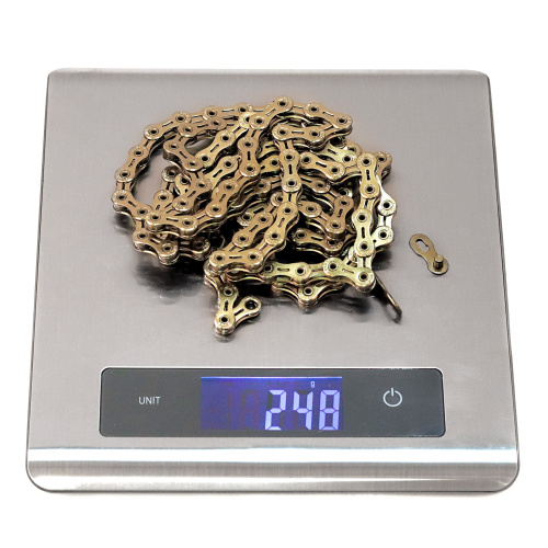 Велосипедная цепь SUMC 12 speed SX12SL GOLD 1/2"x11/128" 126L суперлайт 244 г (SHIMANO M9100 / KMC DLXC12) ГОСТ 30442-97 ISO 9633 /уп 25/