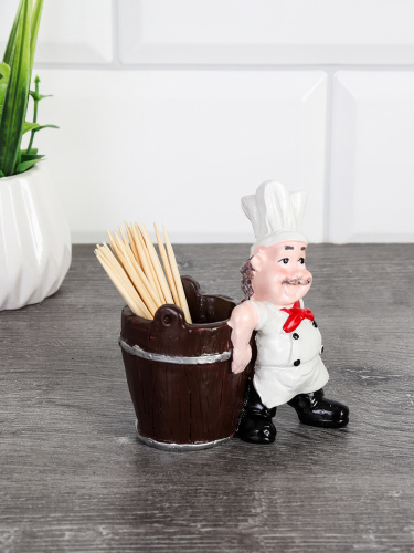 Подставка для зубочисток Повар 7x6x7 см / 0958 /уп 144/ без зубочисток