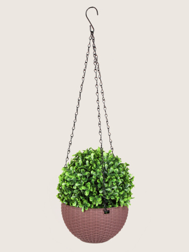 Кашпо подвесное пластик 16х11 см КОРИЧНЕВЫЙ 1,2 литра / P7207 /уп 160/753929     