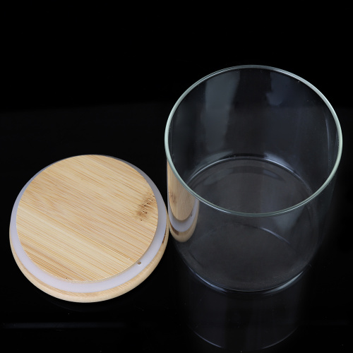 Банка для сыпучих бамбуковая крышка диаметр 95/010 мм 700 мл АКЦИЯ / S0209510B /уп 24/*Ц стекло