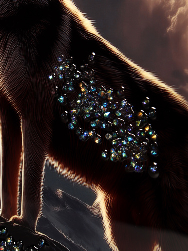 Картина 50х70 Волк / 143684 /уп 18/стразы