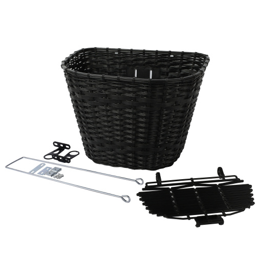 Корзина для велосипеда пластиковая с крышкой черная. / 1DVMI-13 / уп 30