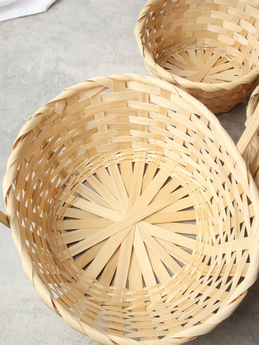 Корзина плетеная 3 штуки / CW87-1 /уп 40/27x11/25x10/21x9 см