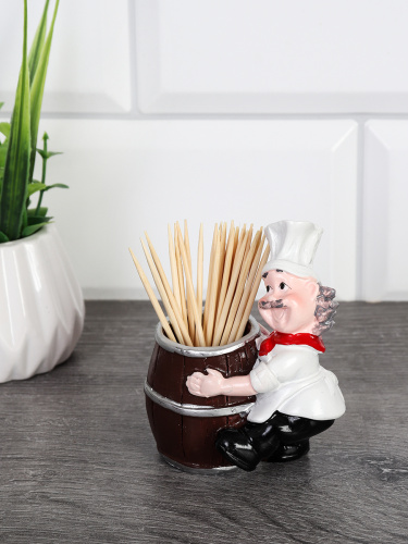 Подставка для зубочисток Повар 7x5x7,5 см / 0960 /уп 144/ без зубочисток