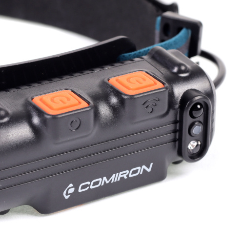 Фонарь налобный спортивный COMIRON O'HEAD корпус ABS, IPX5 свет COB 400lm аккум 18650 3.7V 2000 mAh, USB Type-C; индикатор КРАСНЫЙ ава /уп 50/100/