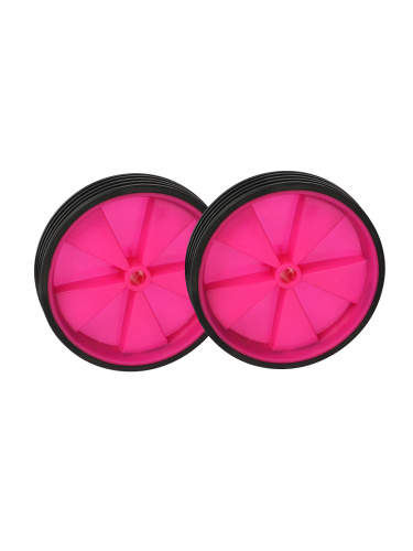 Комплект опорных колес с кронштейнами универсальный 12"-20" пластиковые колеса Розовый 2шт/ HF-032-PI / уп 30
