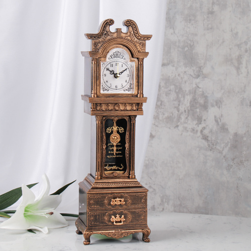 Часы настольные 36 см коричневые / 63316В /уп 24/пластик