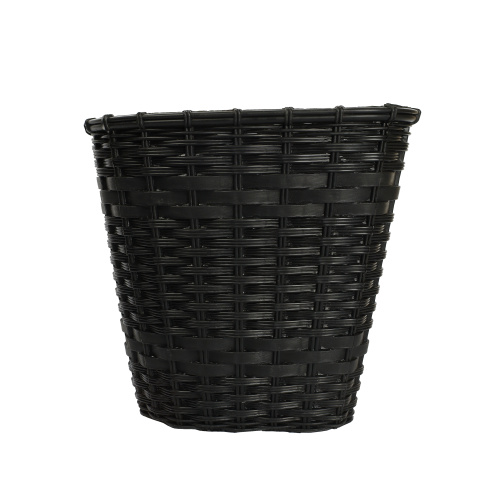 Корзина для велосипеда пластик с крышкой черная с креплением на переднее колесо под резьбовую вилку rронштейн на рулевую колонку. / QY-CRCL-0 /уп 30/