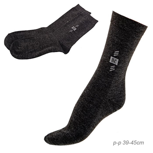 Носки мужские р. 43-48 набор 12 штук с рисунком / M315-2 /уп 20/50/темно-серый 23 февраля