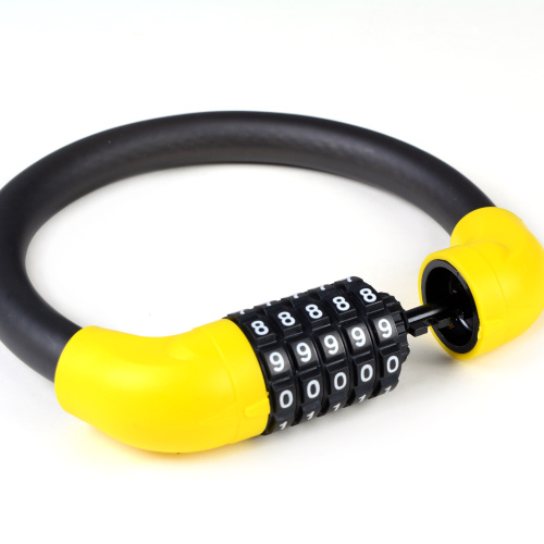 Замок тросовый кодовый R-LOCK 03, 5 разрядов, 400мм, стальной трос антивзлом. плетение, вес 320 гр, жёлтый. /уп 100