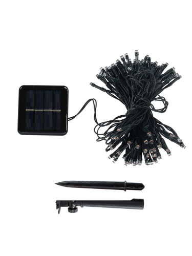 Гирлянда с питанием от солнечных элементов 10 м 100 лампочек 6 режимов / PM-5560/1 /уп 100/разноцветный