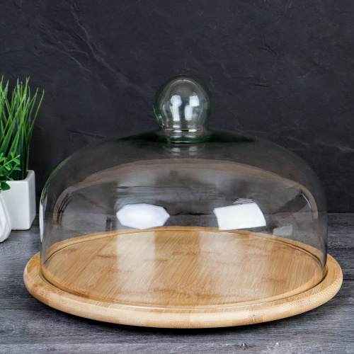 Блюдо с крышкой 29 см вращающееся / CF269 /уп 8/