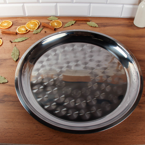 Поднос круглый 50 см металл /h=4 / 50-587 /уп 50/ 0.570