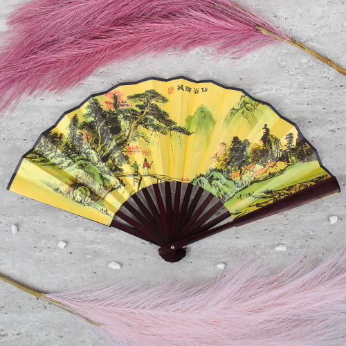 Веер 27 см бамбуковая основа / 622-9 /уп 5/600/